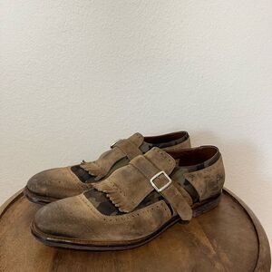 Church's Shanghai Brown Leather Camo Distressed Loafers Men's UK 10.5 US 11.5